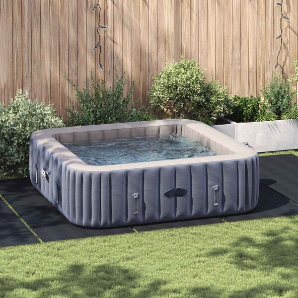 vidaXL Pool-Bodentuch Hellgrau 550x280 cm Polyester Geotextil