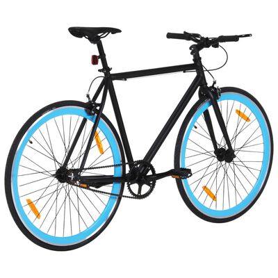 vidaXL Fahrrad mit Festem Gang Schwarz und Blau 700c 51 cm