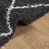 vidaXL Shaggy-Teppich PAMPLONA Hochflor Modern Schwarz Creme 80x200 cm