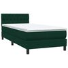vidaXL Boxspringbett mit Matratze & LED Dunkelgr&uuml;n 80x220 cm Samt