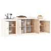 vidaXL Sideboard Weiß 164x37x68 cm Massivholz Kiefer