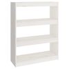 vidaXL B&uuml;cherregal/Raumteiler Wei&szlig; 80x30x103,5 cm Massivholz Kiefer