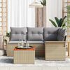 vidaXL Gartensofa-set 5 pcs Beige und Hellgrau Poly-Rattan