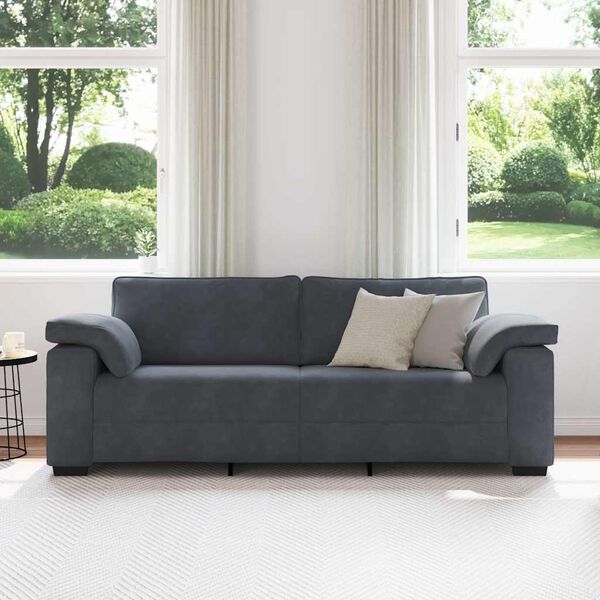 vidaXL 3-Sitzer-Sofa Dunkelgrau 220x77x82 cm Samt