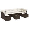 vidaXL Sofa Set mit Kissen 8 pcs Braun Poly Rattan