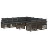 vidaXL Gartensofa-set 12 stk. Grau Poly-Rattan