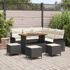vidaXL Garten-Sofa-Set mit Kissen mit Speicher 9 pcs Schwarz und Creme