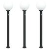vidaXL Pollerleuchten mit Sensor 3 Stk. 120 cm Schwarz IP44
