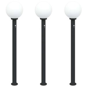 vidaXL Pollerleuchten mit Sensor 3 Stk. 120 cm Schwarz IP44