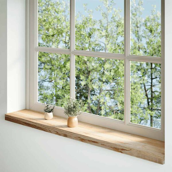 vidaXL Fensterb&auml;nke 2 Stk. Unbehandelt 110x20x2 cm Massivholz Eiche