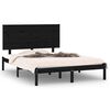 vidaXL Massivholzbett Schwarz 120x190 cm