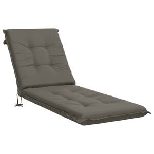 vidaXL Sonnenliege Kissen GEMERT 100 % Polyester Grau 190 x 50 x 9 cm