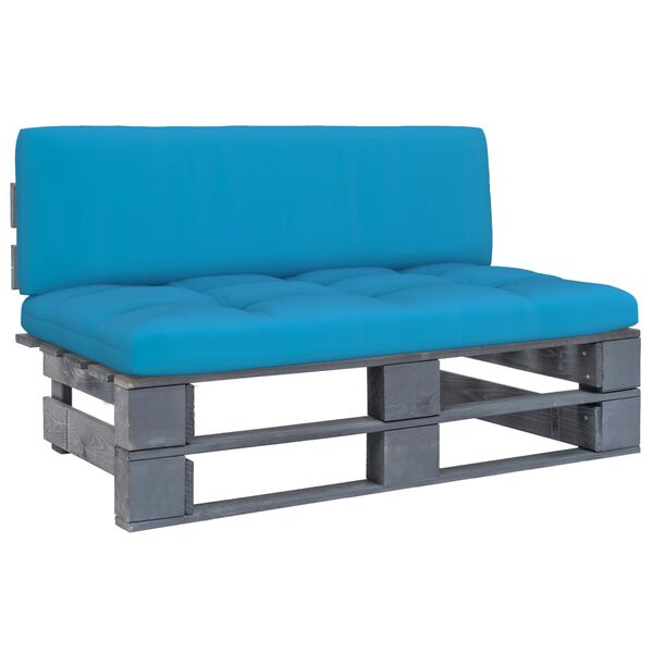 vidaXL Outdoor-Mittelsofa Paletten Impr&auml;gniertes Kiefernholz Grau