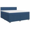vidaXL Boxspringbett mit Matratze mit Kopfteil Blau 160 x 200 cm Stoff