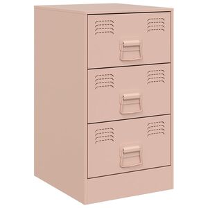 vidaXL Nachttisch Rosa 34,5x39x62 cm Stahl