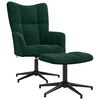 vidaXL Relaxsessel mit Hocker Dunkelgr&uuml;n Samt