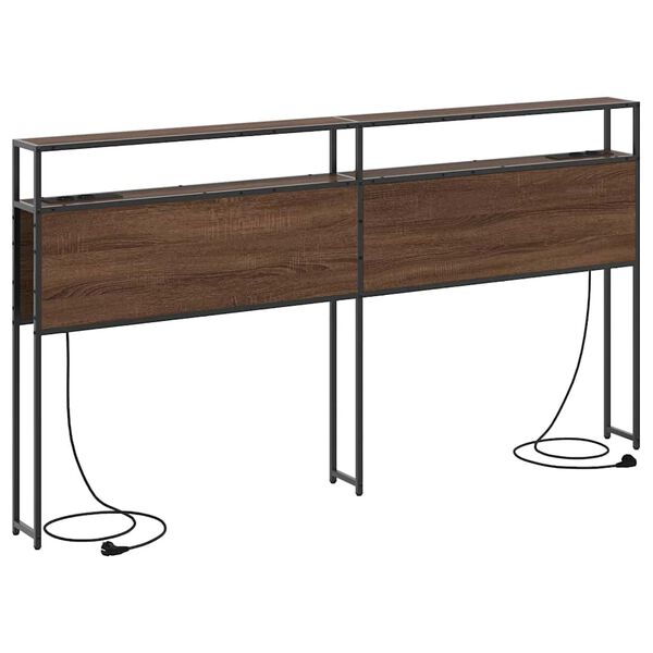 vidaXL Stauraum-Kopfteil Braun Eichen-Optik 180 cm Holzwerkstoff