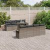 vidaXL Gartensofa-set mit Kissen 9 pcs Grau Poly-Rattan