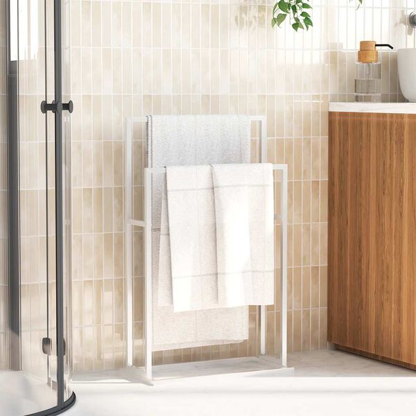 vidaXL Handtuchst&auml;nder Wei&szlig; 48x24x78,5 cm Eisen