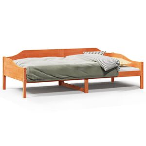 vidaXL Massivholzbett ohne Matratze Wachsbraun 80x200 cm Kiefernholz