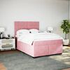 vidaXL Boxspringbett mit Matratze Rosa 140x200 cm Samt