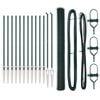 vidaXL Sechseckzaun mit Pfosten 25 x 1,6 m PVC-beschichteter Stahl