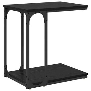 vidaXL Beistelltisch mit Regal Schwarz Eichen-Optik 50 x 35 x 52 cm