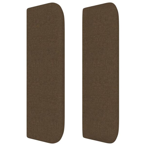 vidaXL Kopfteil mit Ohren Dunkelbraun 203x16x78/88 cm Stoff