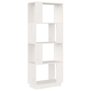 vidaXL B&uuml;cherregal/Raumteiler Wei&szlig; 51x25x132 cm Massivholz Kiefer