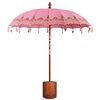 vidaXL Balinesischer Sonnenschirm mit Sockel Pink und Braun