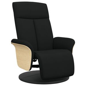 vidaXL Relaxsessel mit Fu&szlig;teil Schwarz Stoff