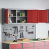 vidaXL Werkzeugschrank und Pegboard Set 5 pcs Rot 150 x 20 x 115 cm
