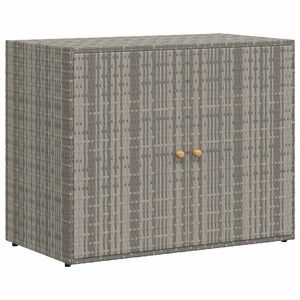 vidaXL Gartenschrank Grau 100x55,5x80 cm Poly Rattan