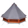 vidaXL Familien-Tipi-Zelt mit Dach Grau und Orange 404 x 370 x 270 cm