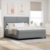vidaXL Boxspringbett mit Matratze Hellgrau 180 x 200 cm Stoff