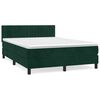 vidaXL Boxspringbett mit Matratze Dunkelgr&uuml;n 140x200 cm Samt