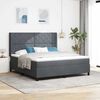 vidaXL Boxspringbett mit Matratze mit LED Dunkelgrau 180 x 200 cm Samt