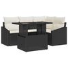 vidaXL Gartensofa-set 5 stk. Schwarz und Creme Poly-Rattan