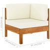 vidaXL 10-tlg. Garten-Lounge-Set mit Kissen 100x60 cm Akazienholz
