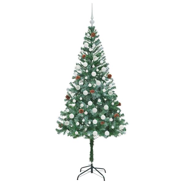 vidaXL K&uuml;nstlicher Weihnachtsbaum Gr&uuml;n 180 cm PVC und Stahl