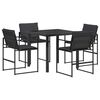 vidaXL Garten Essgruppe 5 pcs Schwarz und Dunkelgrau 80 x 80 x 73 cm