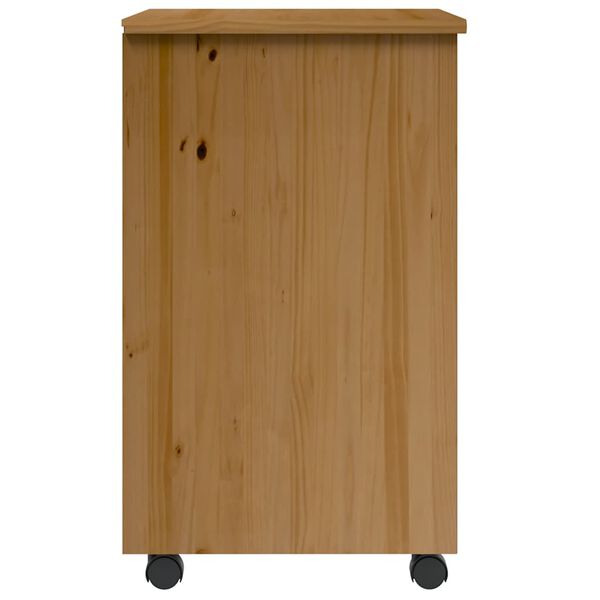 vidaXL Rollschrank mit Schubladen MOSS Honigbraun Massivholz Kiefer