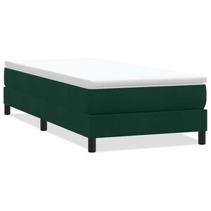 vidaXL Boxspringbett ohne Matratze Dunkelgr&uuml;n 80x220 cm Samt