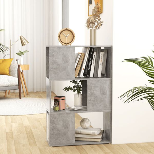 vidaXL B&uuml;cherregal Raumteiler Betongrau 60x24x94 cm Holzwerkstoff