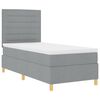 vidaXL Boxspringbett mit Matratze Hellgrau 100 x 200 cm Stoff