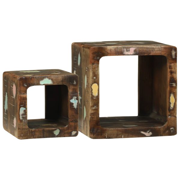 vidaXL TV-Einheiten 2 pcs Mehrfarbig Massives upgecyceltes Holz