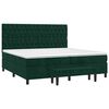 vidaXL Boxspringbett mit Matratze Dunkelgr&uuml;n 200x200 cm Samt