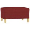 vidaXL 3-Sitzer-Sofa mit Hocker Weinrot 210 cm Stoff