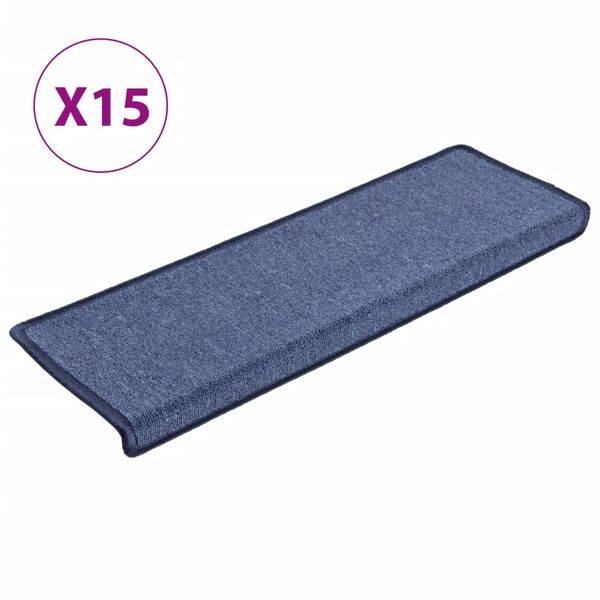 vidaXL Stufenmatten 15 Stk. 65x21x4 cm Blau Rechteckiger Rand