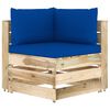 vidaXL 3-Sitzer Outdoor-Sofa mit Kissen Gr&uuml;n Impr&auml;gniertes Holz